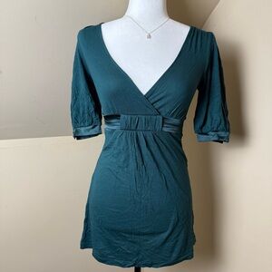 Deep Green Dynamite Tie-Back Top Vintage Y2K Size XS